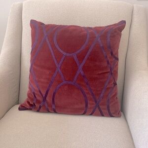 Urban Barn Decorative Pillow Cover and insert in Burgundy